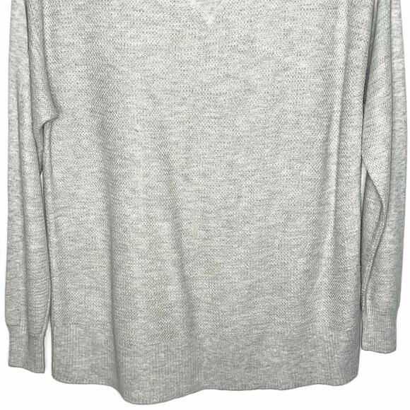 American Eagle Crew Neck Waffle Knit Top Long Sleeve Shirt Grey Size Small - Picture 5 of 8